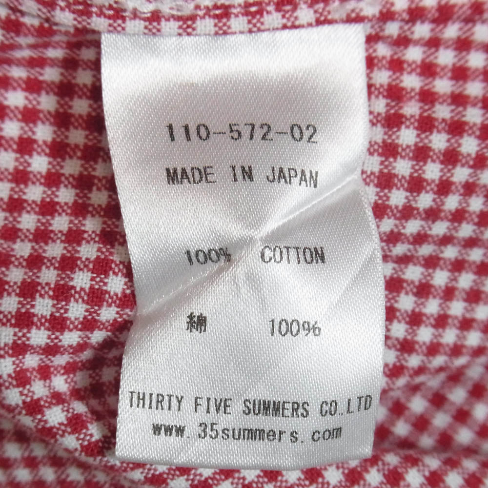 ザムラーシャツメイカーズ 長袖 ボタンダウン ギンガムチェック シャツ レッド系 XS【中古】