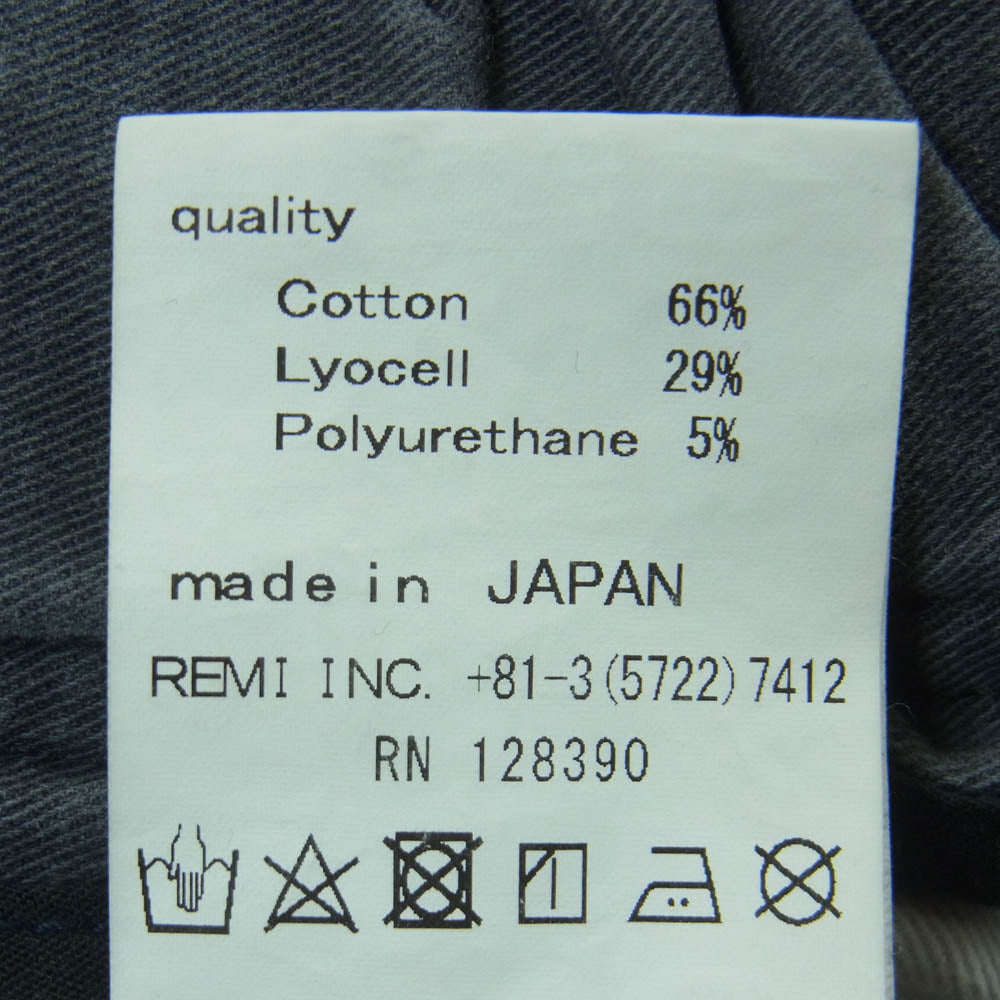 REMI RELIEF レミレリーフ テンセル ストレッチ コットン イージー パンツ 日本製 グレー系 S【中古】