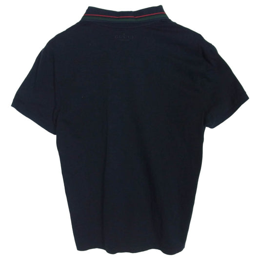 GUCCI グッチ 269119 X3431 シェリーライン コットン 半袖 ポロシャツ ダークネイビー系 M【中古】