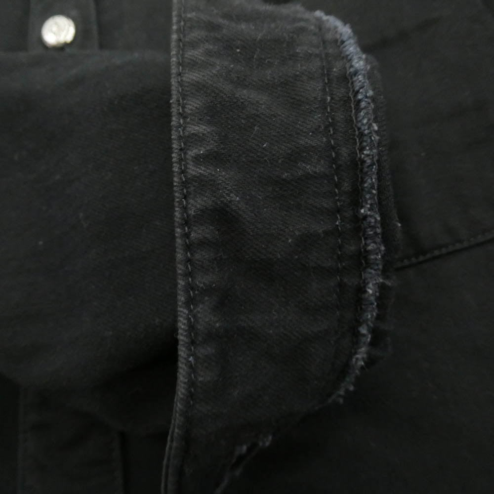 CHROME HEARTS クロムハーツ(原本無) セメタリークロスパッチ バックフレアニー ウエスタン デニムジャケット ブラック系 シルバー系 M【中古】