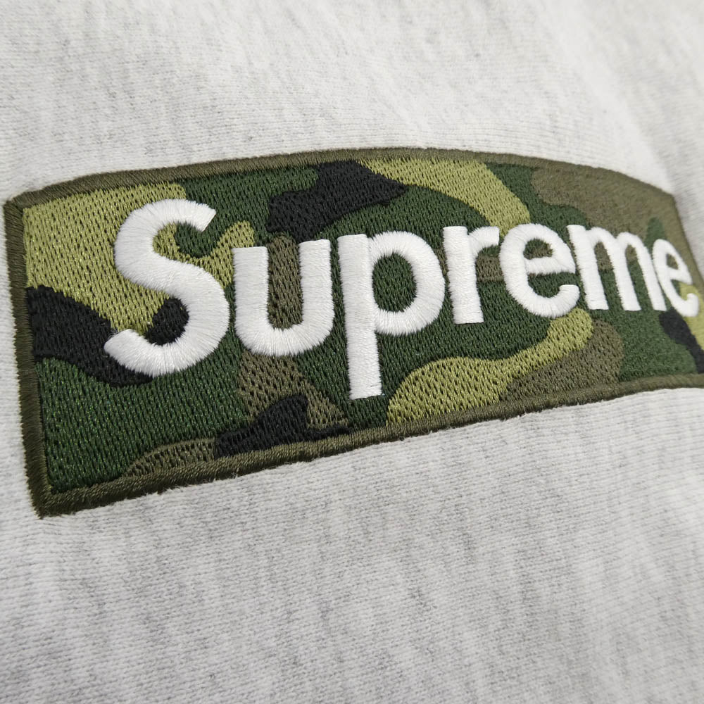 Supreme シュプリーム 23AW Box Logo Hooded Sweatshirt カモフラ ボックスロゴ プルオーバーパーカー フーディ グレー系 L【中古】