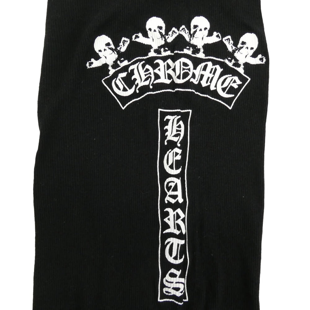 CHROME HEARTS クロムハーツ(原本無) RIB TANK FOTI フォティ サイドロゴプリント タンクトップ ノースリーブ ブラック系 S【中古】