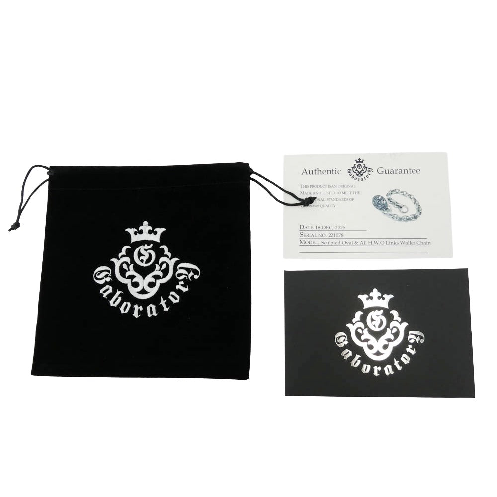 GABOR ガボール ガボラトリー ホールディング スカルプテッドオーバルキーパー オールH.W.Oリンク ウォレットチェーン シルバー系【中古】