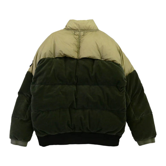 STONE ISLAND ストーンアイランド 18AW 691544225 Cotton Velvet Down TC Reverse Lamy Flock Puffer 腕章付 ベルベット アノラック ダウンジャケット カーキ系 XL【中古】
