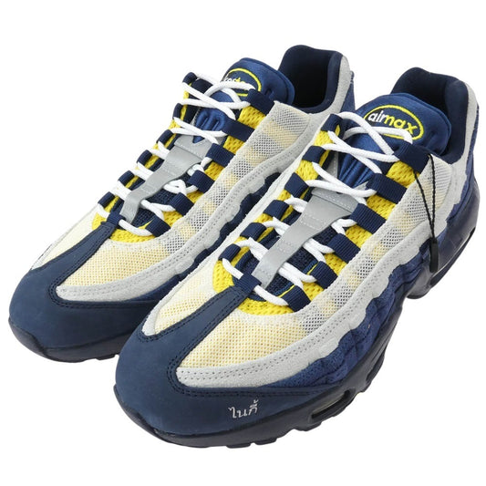 NIKE ナイキ HQ8492-400 【フェイクバスターズ鑑定済】 × Eric Koston エリック・コストン SB Air Max 95 Obsidian and Speed Yellow エアマックス95 オブシディアン アンド スピードイエロー スニーカー ネイビー系 イエロー系 29cm【極上美品】【中古】