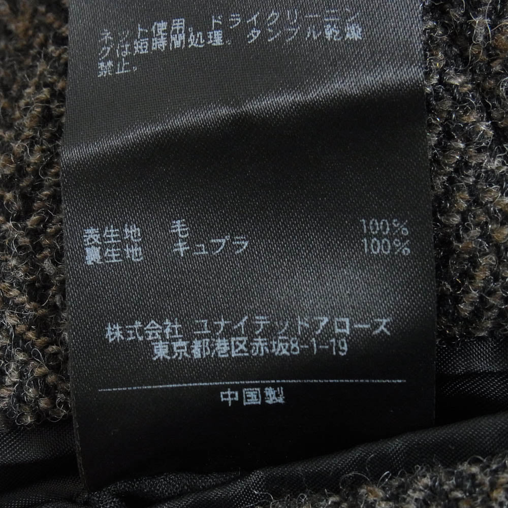 UNITED ARROWS ユナイテッドアローズ 1122-110-4447 ヘリンボーン ツイード 2B テーラード ジャケット ダークブラウン系 44【中古】