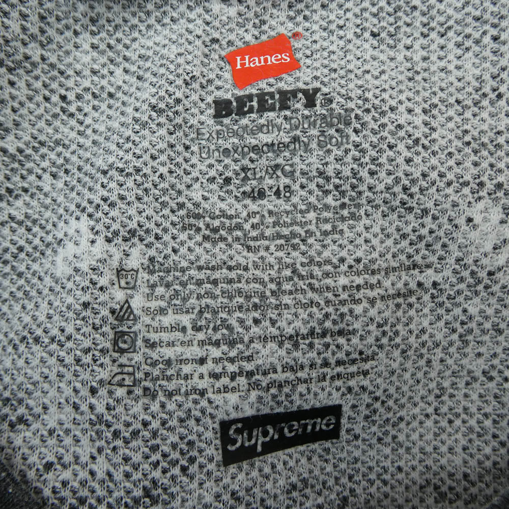Supreme シュプリーム Hanes Thermal Crew ヘインズ サーマル 長袖 カットソー ダークグレー系 XL【中古】