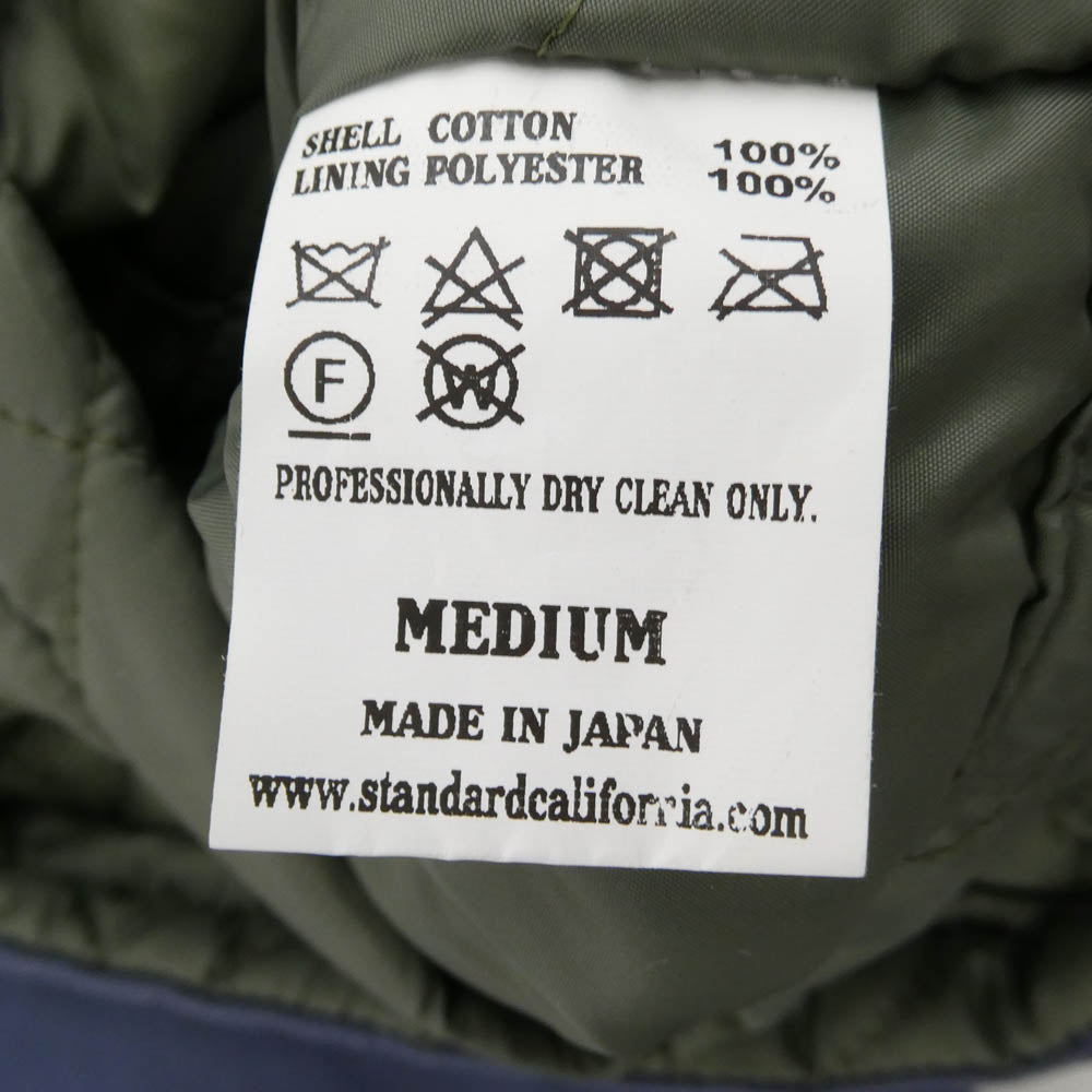 STANDARD CALIFORNIA スタンダードカリフォルニア Reversible Quilted Duck Work Jacket リバーシブル キルティング ダック キャンバス カバーオール ワーク ジャケット ネイビー系 カーキ系 M【中古】
