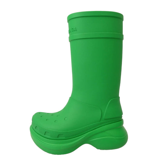 BALENCIAGA バレンシアガ 411457 Crocs Boot Green クロックス ラバー ブーツ グリーン系 36【極上美品】【中古】