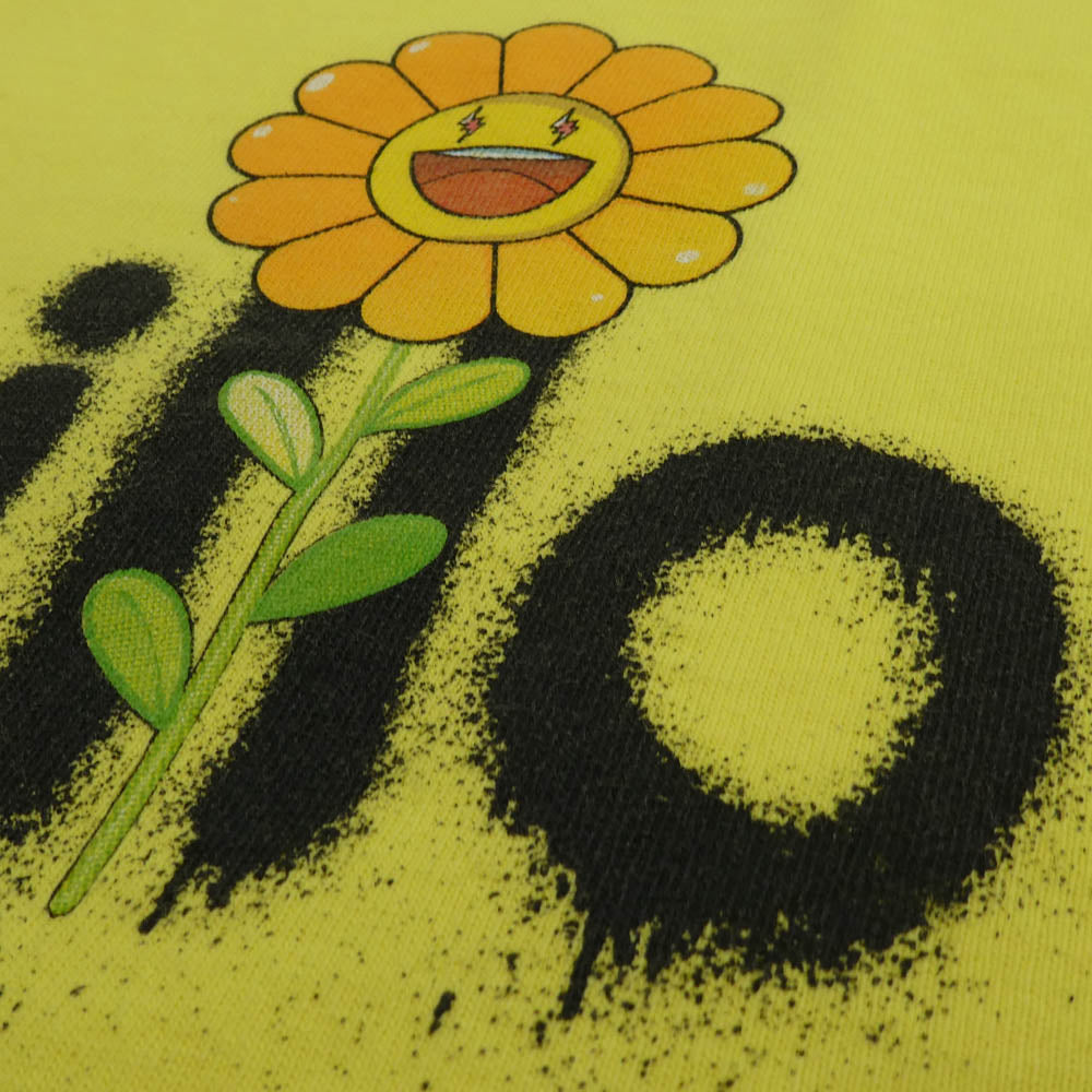 J.バルヴィン × Takashi Murakami 村上隆 Amarillo Spray Print Tee スプレー プリント 半袖 Tシャツ イエロー系 マルチカラー系 L【中古】
