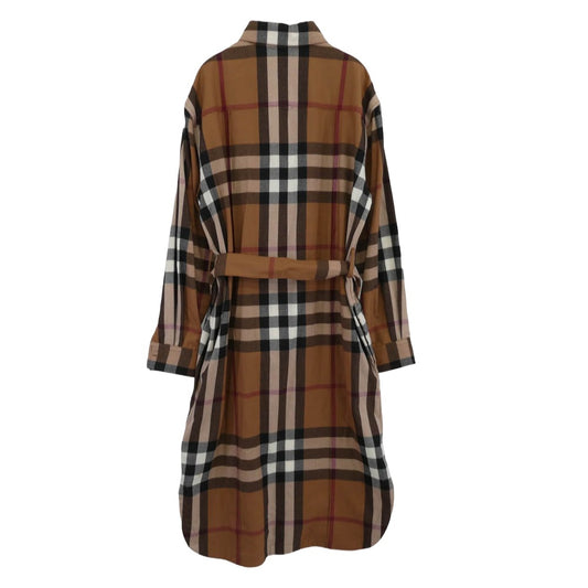 BURBERRY LONDON バーバリー ロンドン 8046712 Astride Check Wool Shirtdress ノバチェック ウール ベルテッド ワンピース ドレス ブラウン系 マルチカラー系 36【美品】【中古】