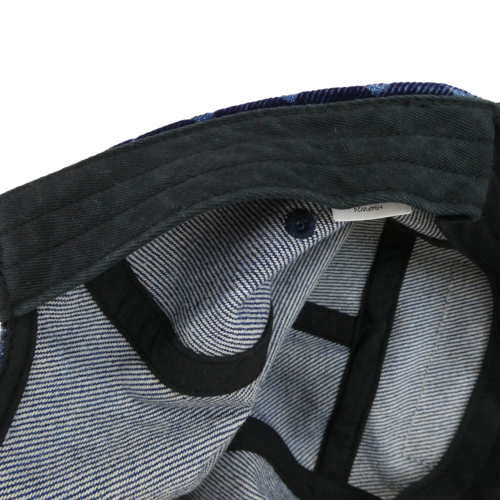 Supreme シュプリーム 24AW Flocked Denim Camp Cap Blue フロックド デニム キャンプ キャップ ブルー 帽子 ネイビー系【中古】