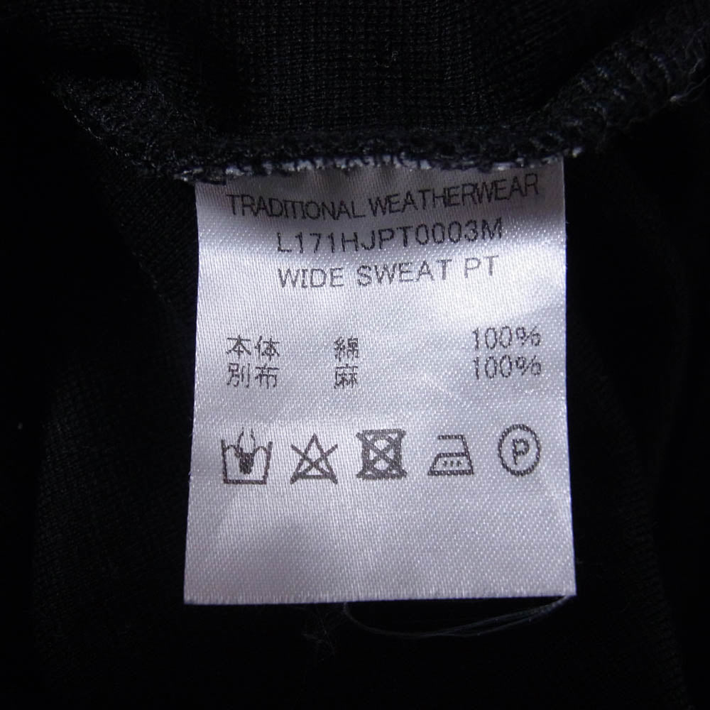 Traditional Weatherwear トラディショナルウェザーウェア L171HJPT0003M リラックスフィット ワイドストレート スウェット パンツ ブラック系 M【中古】