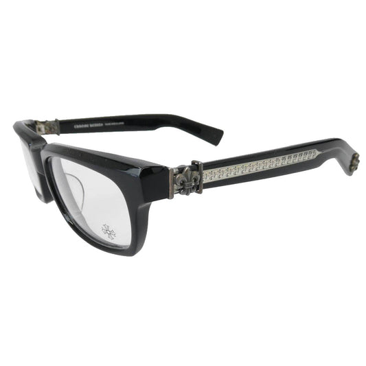 CHROME HEARTS クロムハーツ(原本無) 純正レザーアイウェアケース付属 SPLAT-A 55□17-143 BSフレアテンプル アイウェア 眼鏡 ブラック系 シルバー系 55□17-143【中古】