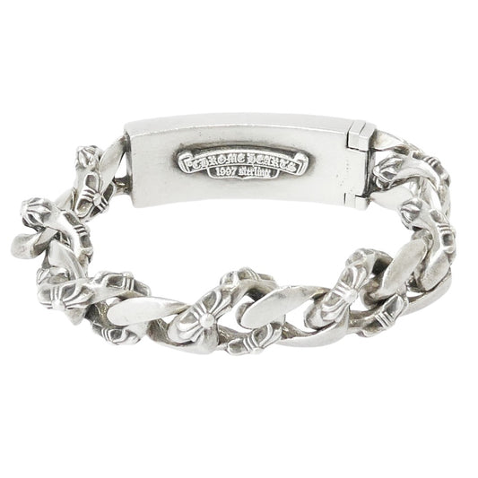 CHROME HEARTS クロムハーツ(原本無) 13LINK ID FLORAL CRS 13リンク フローラルIDファンシー ブレスレット シルバー系【中古】