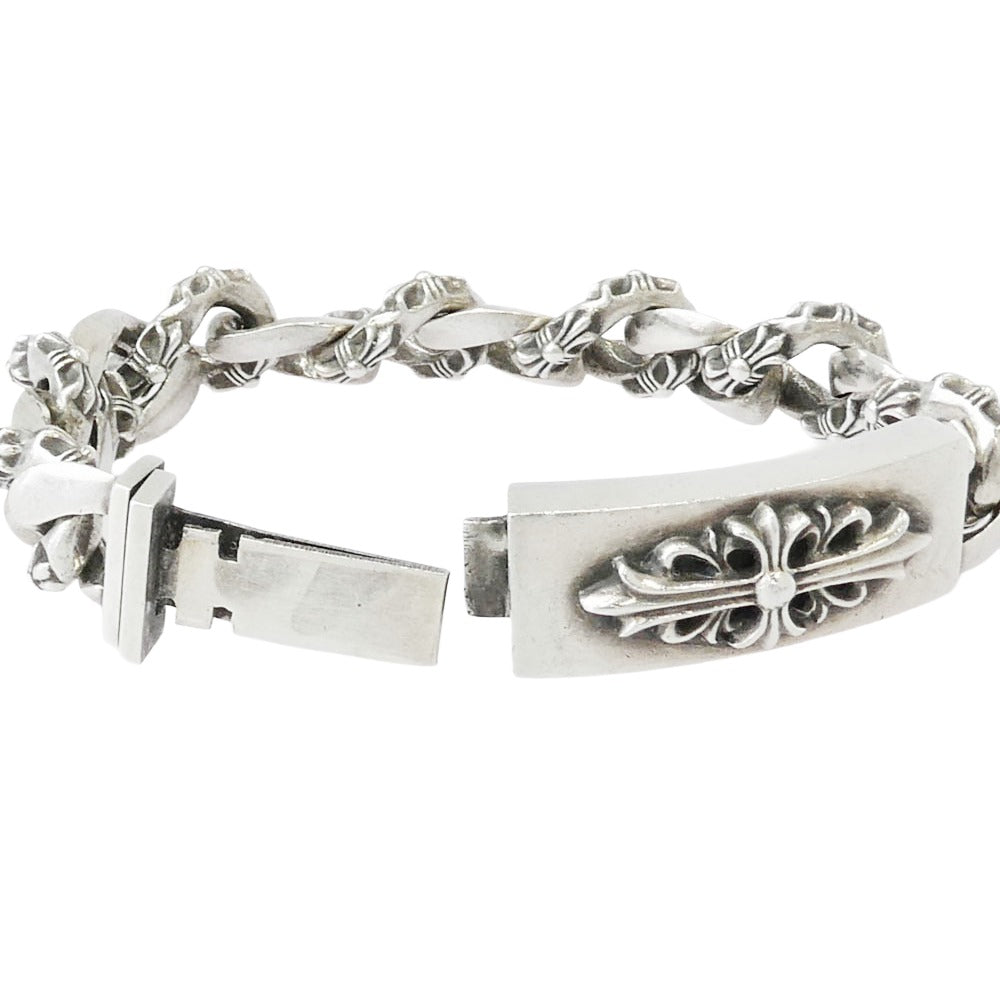 CHROME HEARTS クロムハーツ(原本無) 13LINK ID FLORAL CRS 13リンク フローラルIDファンシー ブレスレット シルバー系【中古】