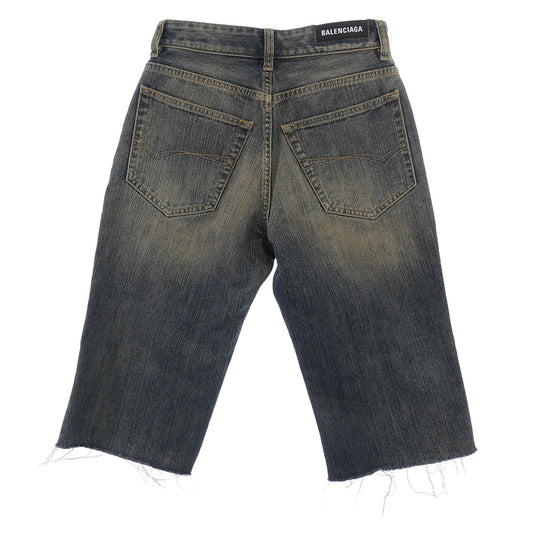 BALENCIAGA バレンシアガ 23AW 753212 TNW65 カットオフ加工 デニム ショート パンツ インディゴブルー系 XS【極上美品】【中古】