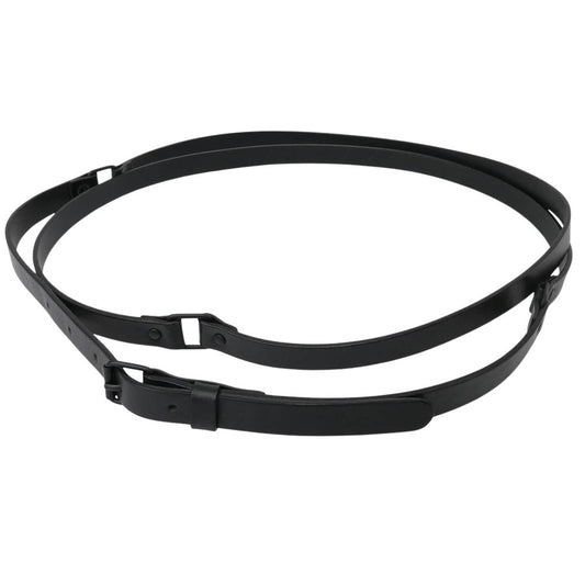 DIOR HOMME ディオールオム 07AW イタリア製 エディ期 レザー ダブル ナロー ベルト ブラック系【中古】