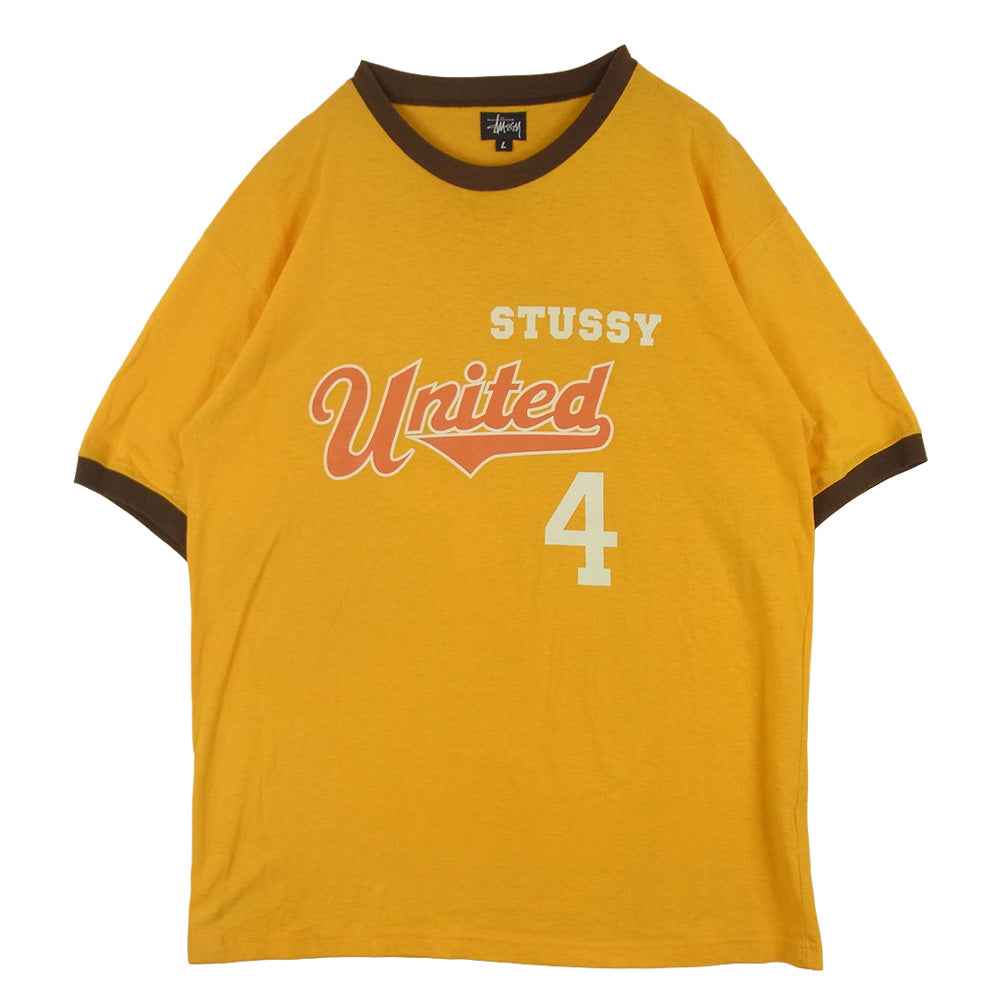STUSSY ステューシー 90s USA製 カレッジ リンガー 半袖 Tシャツ 