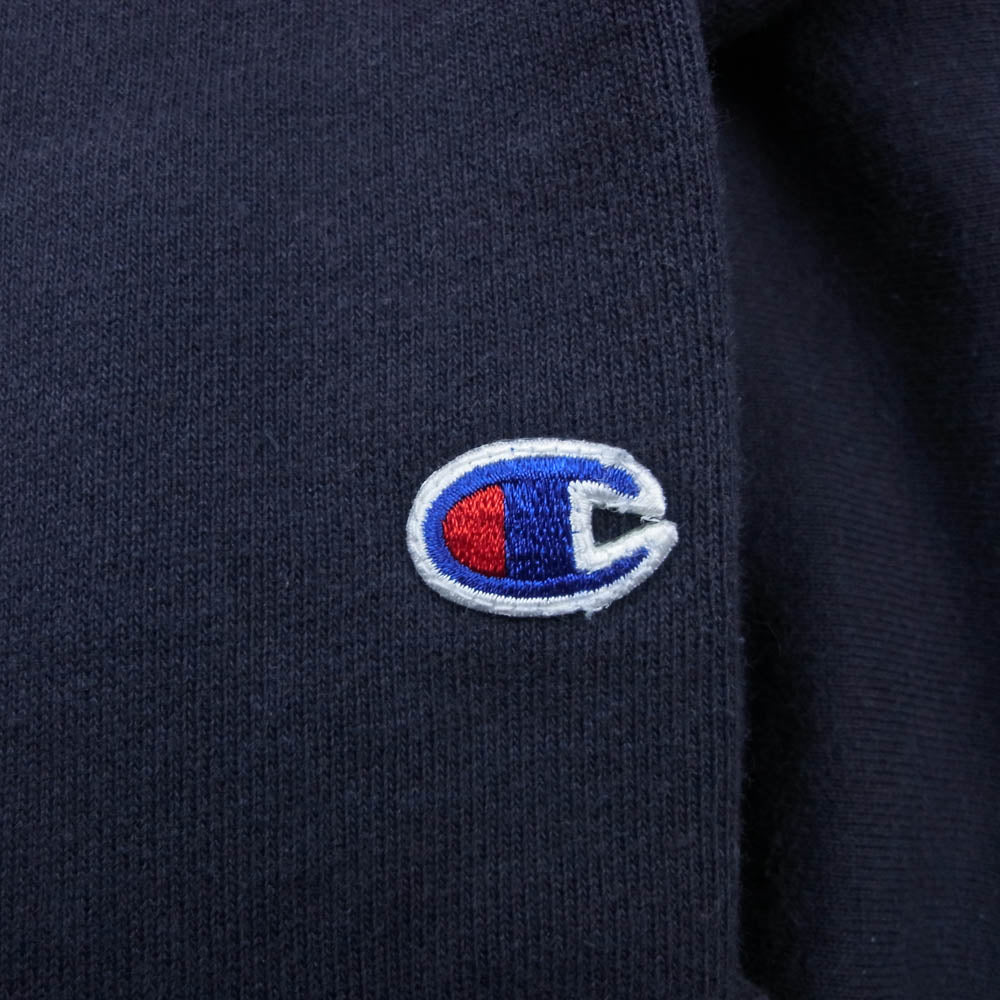 Champion チャンピオン REVERSE WEAVE 90周年記念 リバースウィーブ 後付け パーカー フーディー ネイビー系 M【中古】