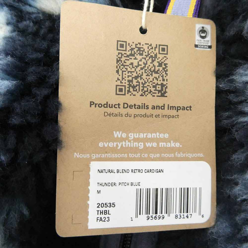 patagonia パタゴニア 23AW 20535 23年製 Natural Blend Retro Cardigan ナチュラル ブレンド レトロ カーディガン フリース ジャケット ダークネイビー系 ブルー系 ホワイト系 M【新古品】【未使用】【中古】