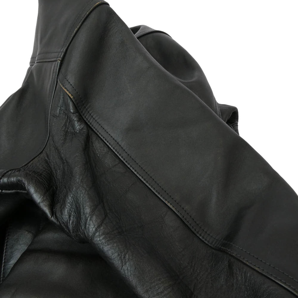 JELADO ジェラード 44 Leather Jacket Horse hide 茶芯 ホースハイド レザー ジャケット ブラック系 XL【中古】