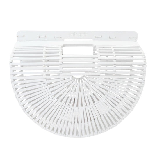 カルトガイヤ 半円型 ハーフムーン カゴ バッグ ホワイト系【中古】