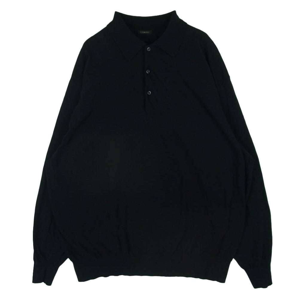 COMOLI コモリ 25SS B01-06003 コットン ニット ポロシャツ 長袖 日本 