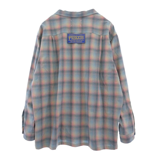 MAISON MARGIELA メゾンマルジェラ 23AW S67DT0010 S78039 PENDLETON ペンドルトン 四つタグ オーバーサイズ チェック ウール 長袖 シャツ ジャケット マルチカラー系 48【中古】