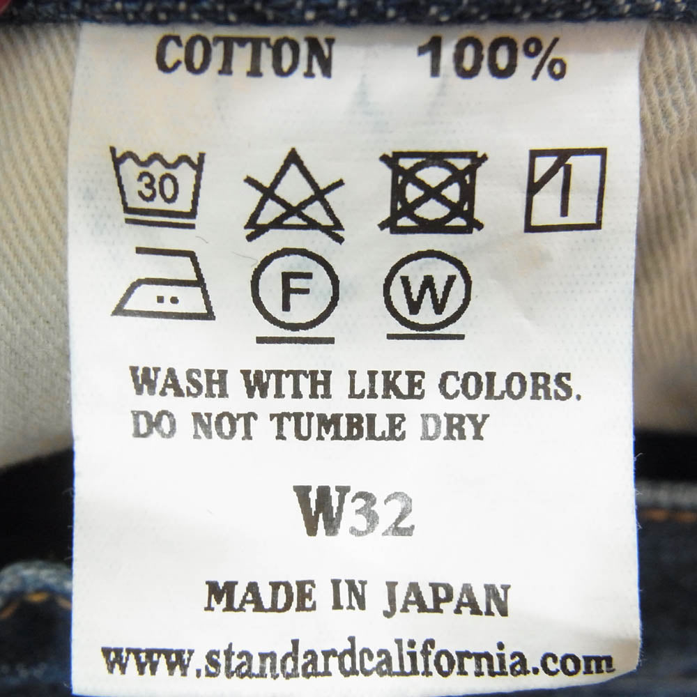 STANDARD CALIFORNIA スタンダードカリフォルニア 25SS SD 5P Denim Pants 901 66 Vintage Wash ヴィンテージ ウォッシュ デニムパンツ W32 L31 インディゴブルー系 32【美品】【中古】
