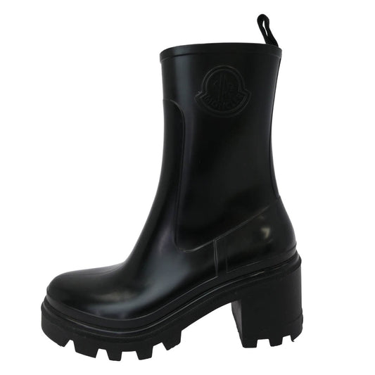 MONCLER モンクレール サイドジップ ラバー レインブーツ ブラック系 37【中古】