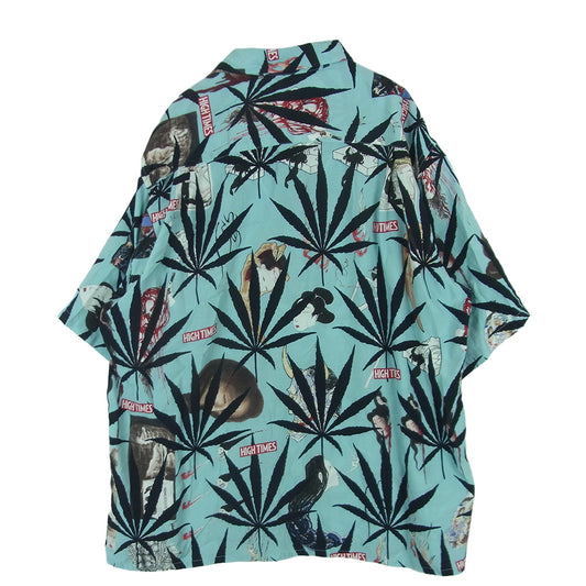 WACKO MARIA ワコマリア HIGHTIMES S/S HAWAIIAN SHIRT -TYPE 2 ハイタイム ハワイアン シャツ 半袖 アロハ ライトブルー系 XXL【中古】