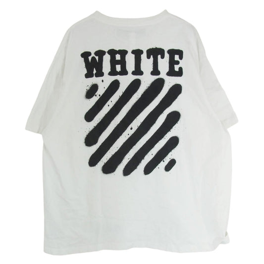 OFF-WHITE オフホワイト 19SS OMAA038E19185124 Diagonal Spray Paint Tee ダイアゴナル スプレー ペイント 半袖 Tシャツ ホワイト系 XL【中古】