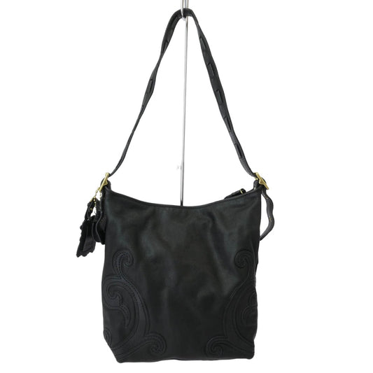 COACH コーチ 21182 Anna Sui for Coach 70周年記念 レガシー ダッフル レザー ショルダー バッグ ブラック系【中古】