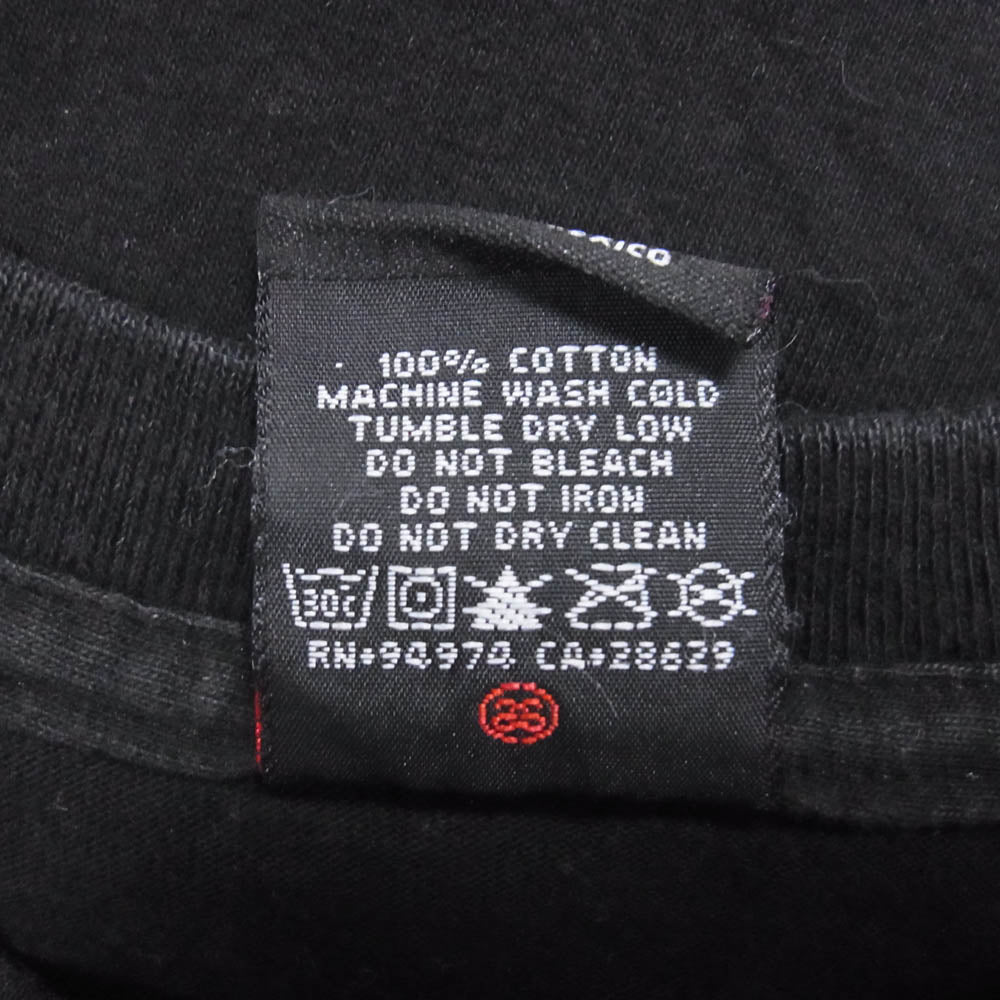 STUSSY ステューシー メキシコ製 ストック ロゴ フロント バック プリント ロングスリーブ 長袖 Tシャツ ブラック系 M【中古】