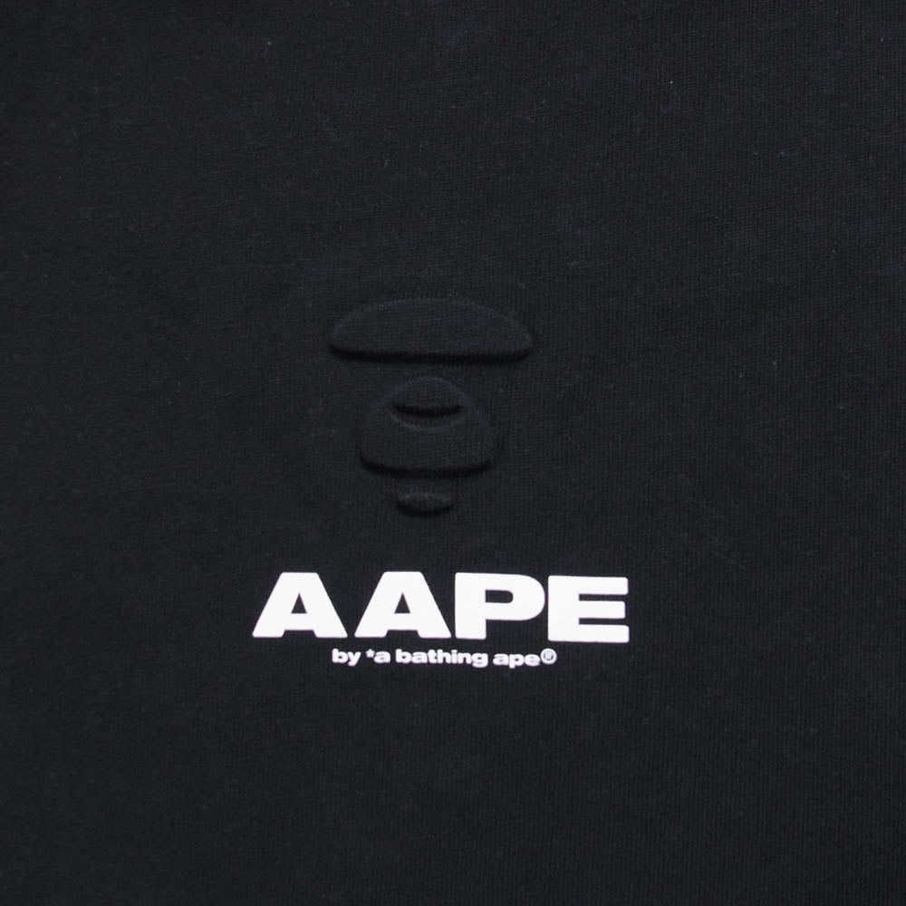 A BATHING APE アベイシングエイプ AAPTEM1647XXO 【フェイクバスターズ鑑定済】 AAPE BASIC TEE エーエイプ ベーシック ロゴ 半袖 Tシャツカットソー ブラック系 XXL【中古】