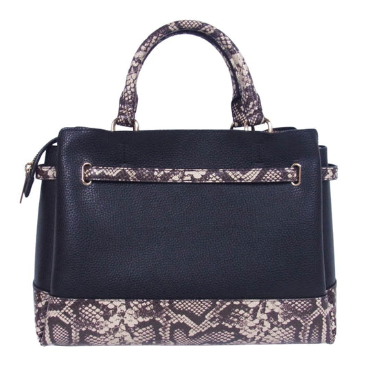 Michael Kors マイケルコース NB-2311 Reed Large Leather Belted Satchel リード ラージ ベルテッドサッチェル ハンドバッグ ブラック系【中古】