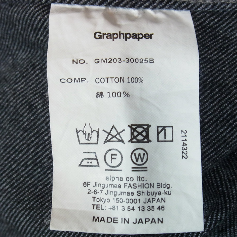 GRAPHPAPER グラフペーパー GM203-30095B Colorfast Denim Jacket デニム ジャケット グレー系 1【中古】