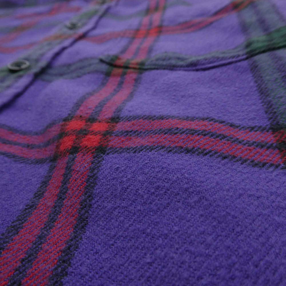 Supreme シュプリーム 19AW Tartan Flannel Shirt タータン フランネル チェック シャツ パープル系 L【中古】