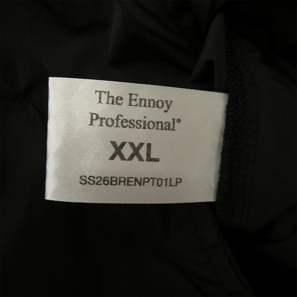 The Ennoy Professional ザ エンノイ プロフェッショナル 26SS SS26BRENJK01LP/SS26BRENPT01LP スタイリスト私物 Piping Nylon Track Suit パイピングナイロン トラックスーツ ジャケット パンツ セットアップ ブラック系 XXL【新古品】【未使用】【中古】