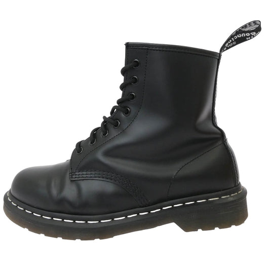 Dr.Martens ドクターマーチン 1460 WS 24758001 WHITE WELT STITCH BLACK SMOOTH 8ホール ホワイトステッチ レザー ブーツ ブラック系 9【中古】