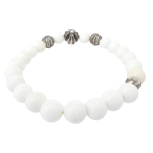 CHROME HEARTS クロムハーツ(原本無) 8mm BEAD ビーズ ブレスレット ホワイト系 シルバー系【中古】