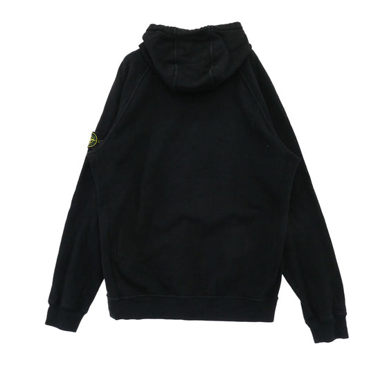 STONE ISLAND ストーンアイランド 741563860 袖ロゴパッチ ワッペン ジップポケット フーディー パーカー ブラック系 XL【中古】