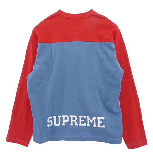 Supreme シュプリーム Split L/S Football Top スプリット フットボール トップ スウェット 長袖 Tシャツ グレー系 S【極上美品】【中古】