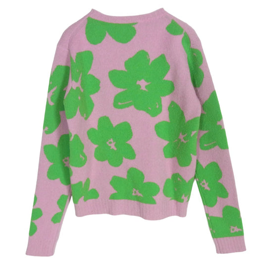 JIL SANDER ジルサンダー 24SS J52GP0022 ウール混 フラワー 総柄 ニット セーター ピンク系 34【中古】