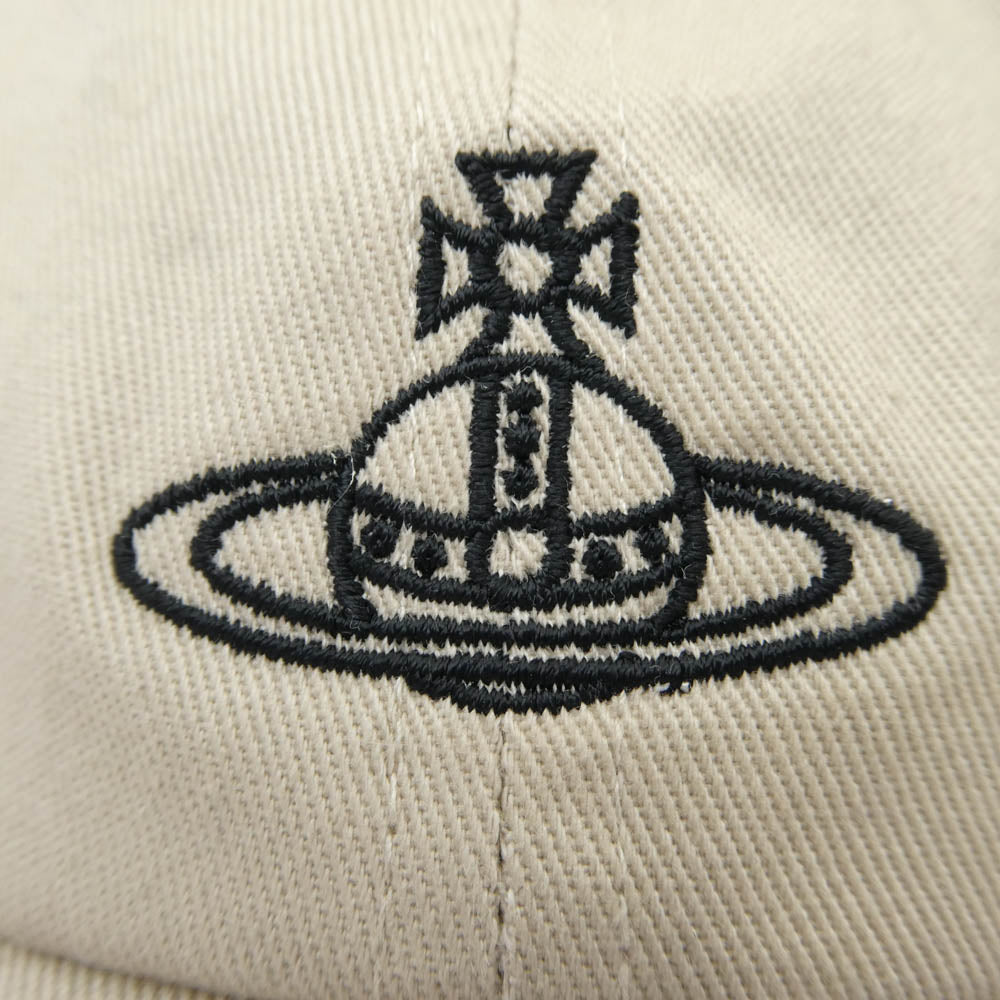 Vivienne Westwood ヴィヴィアンウエストウッド オーブ ロゴ刺繍 キャップ 帽子 ベージュ系【中古】