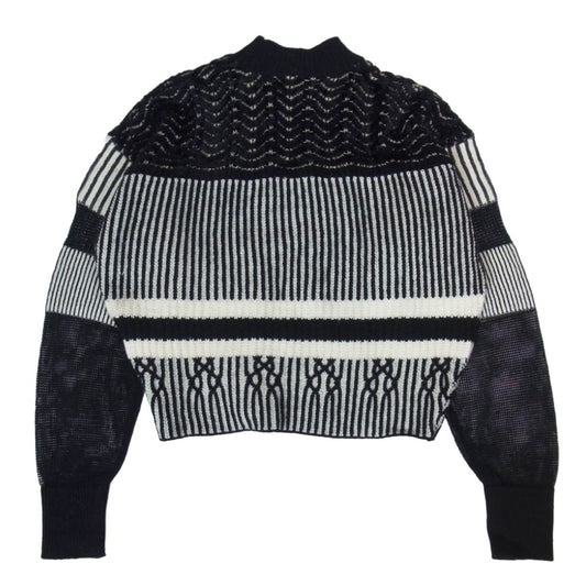 マメクロゴウチ 18AW MM18AW-KN024 Plating Mole Knit Sweater ハイネック ニット ブラック系 2【中古】