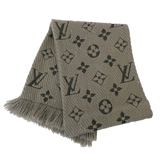 LOUIS VUITTON ルイ・ヴィトン 413287 エシャルプ ロゴマニア シルク混 マフラー グレー系【中古】