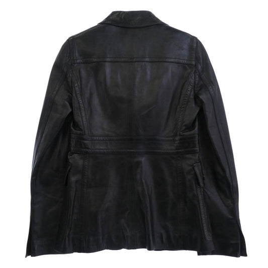 GUCCI グッチ レザー テーラードジャケット ブラック系 40【中古】
