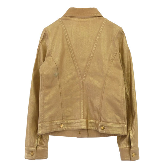 LOUIS VUITTON ルイ・ヴィトン RW122W F2JA04B6G ゴールド コーティング加工 デニム ジャケット ゴールド系 38【中古】